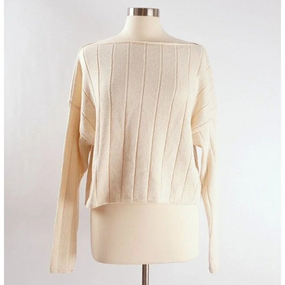 ASOS Boatneck Long Sleeve Ribbed Sweater - Picture 1 of 5